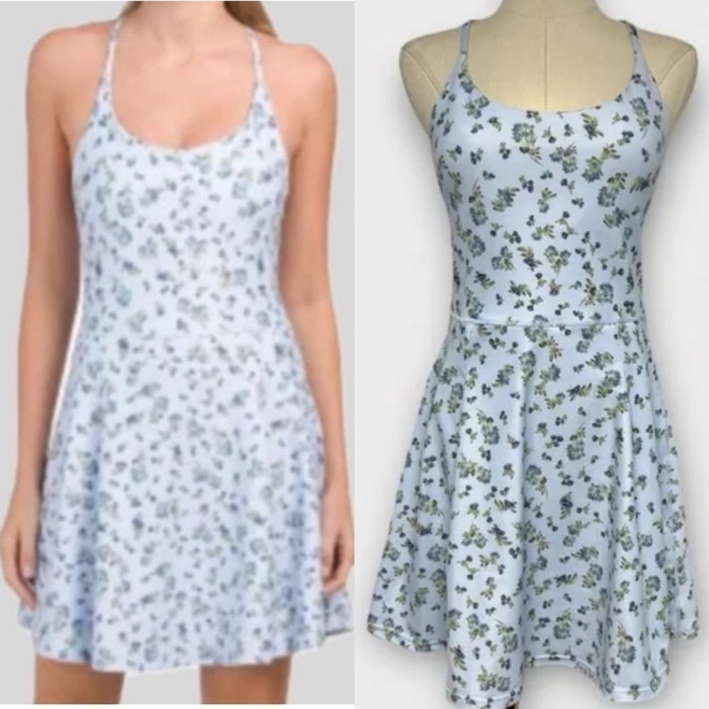 Sage Women Athletic Tennis Romper Dress Medium Blue Floral Workout Contemporary